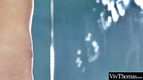 Nude fit blonde babe in steamy shower after gym workout, Viv Thomas
