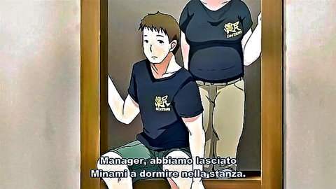Chubby anime assistant surprises manager in dorm room, Netorare hentai ep 1
