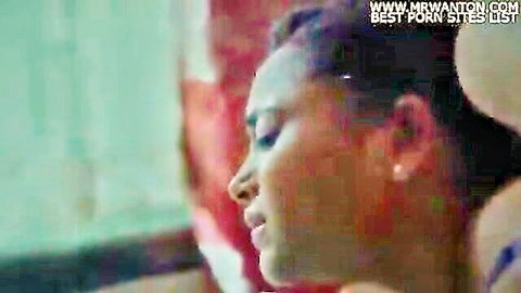 Indian airhostess in profile view, sexy uniform tease