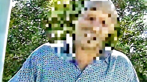 Ryan Conner mature woman with gray hair in blue shirt outdoor scene