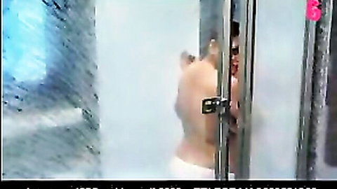 Savita Bhabhi steamy shower scene with topless muscular man in briefs