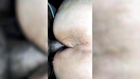 Mature MILF close-up buttocks spread, explicit anal view