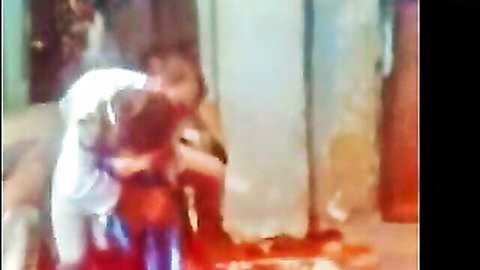 Blurry Arab couple in intimate embrace, Egyptian sharmota porn scene