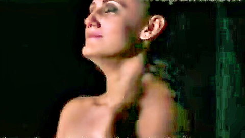 Ecstatic nude Indian woman in profile, dark hair, sensual expression