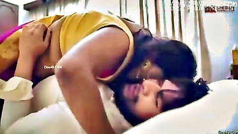 Desi chachi intimately embraces lover in bed after steamy session