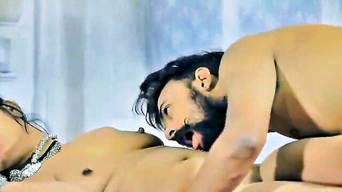 Bearded Indian man licking curvy woman's pussy in Desi Tadka S1E2