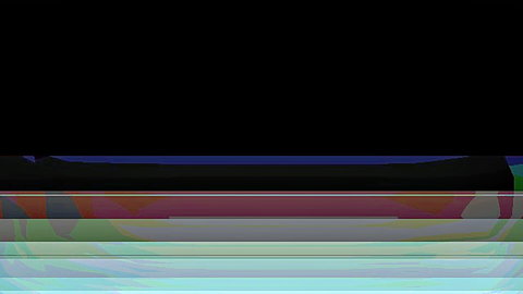 Blank black screen with colored test bars at bottom, no visible adult action