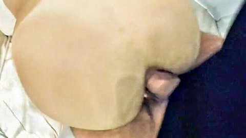 Pale big ass woman in painful pleasure anal penetration closeup