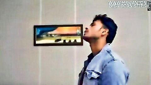 Handsome Indian man in denim jacket posing for Kanchana Aunty 2 video, 58 chars