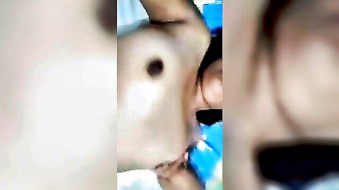 Blurry amateur solo masturbation of vagina and ass with blue toy close-up
