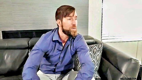 Bearded husband in blue shirt, cuckold setup with Nym Fleurette and BBC stud
