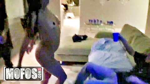 Wild Mofos dorm party with curvy black sluts dancing in tight outfits