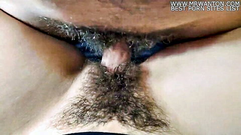 Homemade 4K close-up of cum on hairy pussy, amateur adult video thumbnail