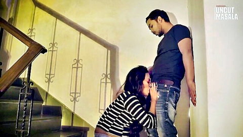 Indian couple Christmas uncut oral tease in casual clothes