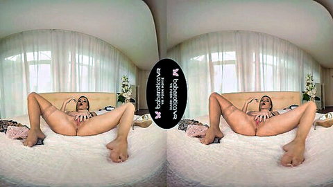 Angel Piaff solo VR teasing pussy legs spread wide