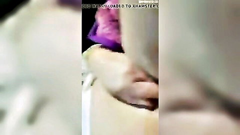 Blurry closeup of pale MILF sucking thick cock with hand gripping base