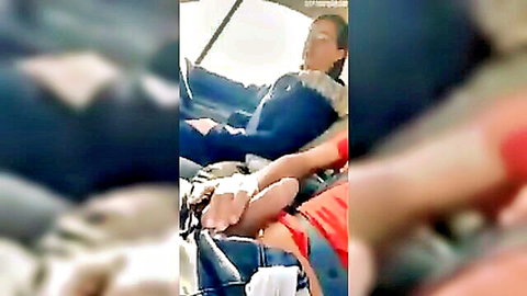 Married woman asleep in car, groped by pervert hitchhiker exposing her