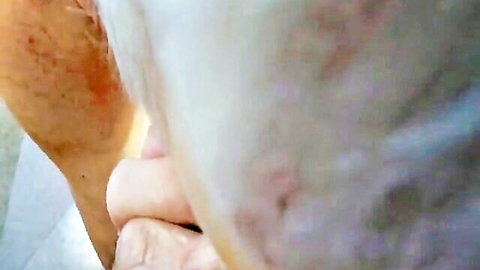 Sue Palmer's face covered in cock and cum during intense oral scene