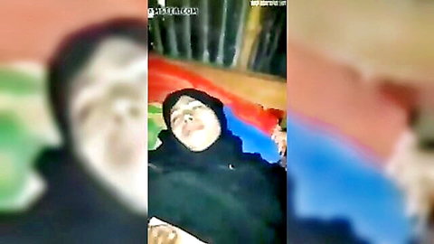 Bangladeshi woman in hijab lying seductively, village couple hot talk