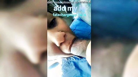 Blurry close-up of Indian woman in blue mask teasing to add IG fatzchargedup7474