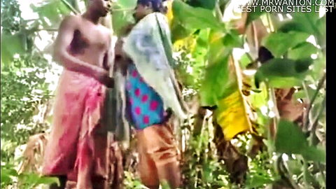 Bangla girlfriend and boyfriend intimate moment in lush forest