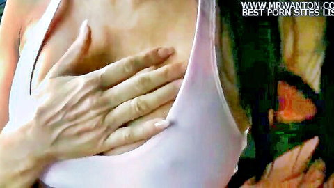 Mom son handjob in car with breast fondling and exposure
