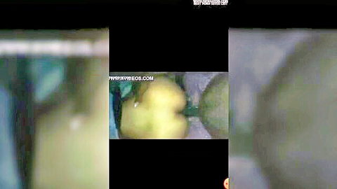 Blurry closeup of yellow cock penetrating green-tinted ebony pussy POV