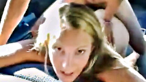 Kate blonde model assfucked hard on Bang Bus while mom calls
