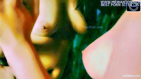 Hindi Playboy webseries close-up of busty Indian actress exposing breast