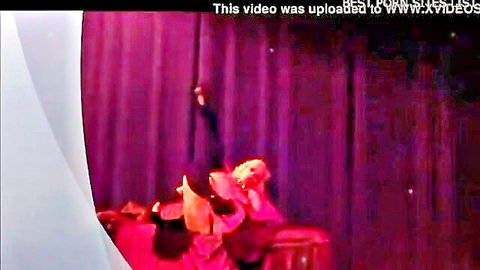 Viky Moore in seductive pink lingerie stage performance at Blue Moon Rome