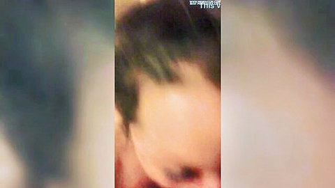 Blurry close-up of intense throatfucking leading to gagging in amateur video