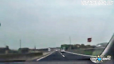 Dashcam highway drive in rural Italy, cloudy countryside view