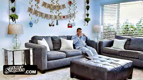 Filthy Rich as sad stepdad on Father's Day, stepdaughter comfort scene