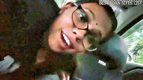 Malaysia Indian girl from Subang in car, glasses, open mouth seductive pose
