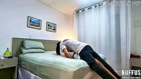 Ana Rothbard big ass doggy style fuck on bed after wine