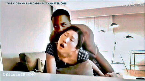 Asian woman in polka-dot dress moans in ecstasy during BBC missionary penetration