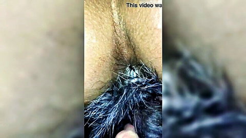 Hairy tight ass with butt plug inserted deep in anus and finger teasing