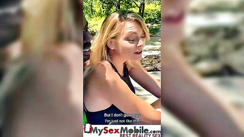 Anissa Kate blonde in outdoor flirt with black man - MySexMobile