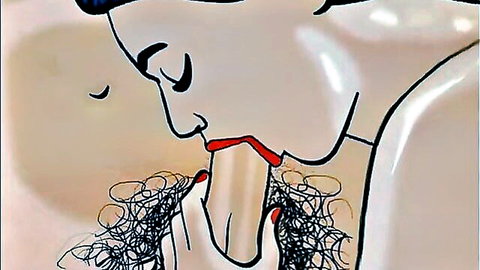 Cartoon MILF Vela performing passionate blowjob on hairy cock