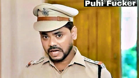 Indian police officer in uniform, sasur seducing bahu in taboo roleplay