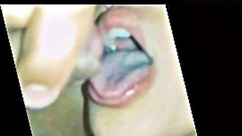 Close-up of wife swallowing friend's massive cumshot