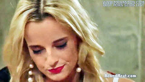 Blonde submissive Adela close-up after BDSM punishment