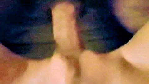 Thick cock penetrating wet mature pussy lips closeup during amateur fuck