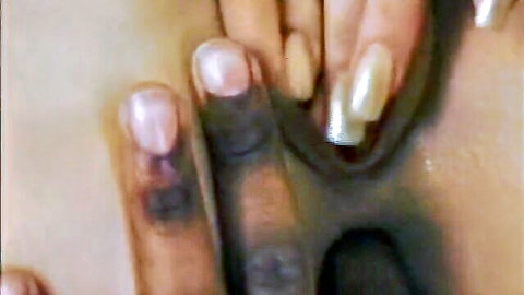 April Flowers fit body fingered intimately close-up