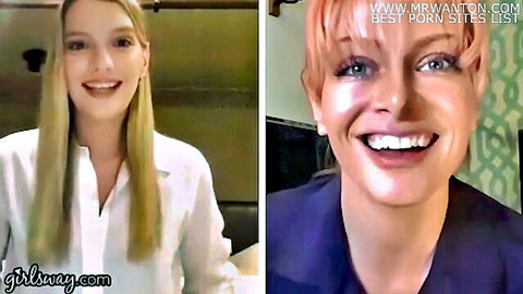 Kenna James and boss masturbate remotely in quarantine video call