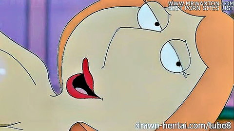 Marge Simpson lesbian hentai with Lois Griffin, seductive close-up