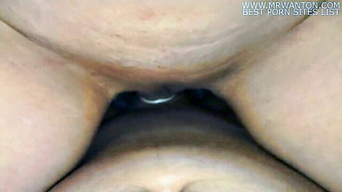 Extreme closeup of spread open wet pussy leaking creampie cum after rough fuck