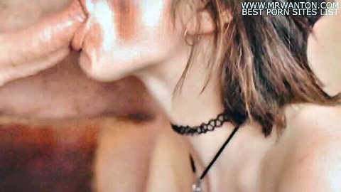 PolliMinn in gentle blowjob scene with classmate, intimate oral play