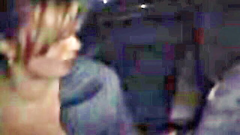 Blonde woman sucking hard cock in dark car during public parking blowjob