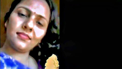 Reena Bhabi big boob tease with ice cream, Indian beauty in blue blouse
